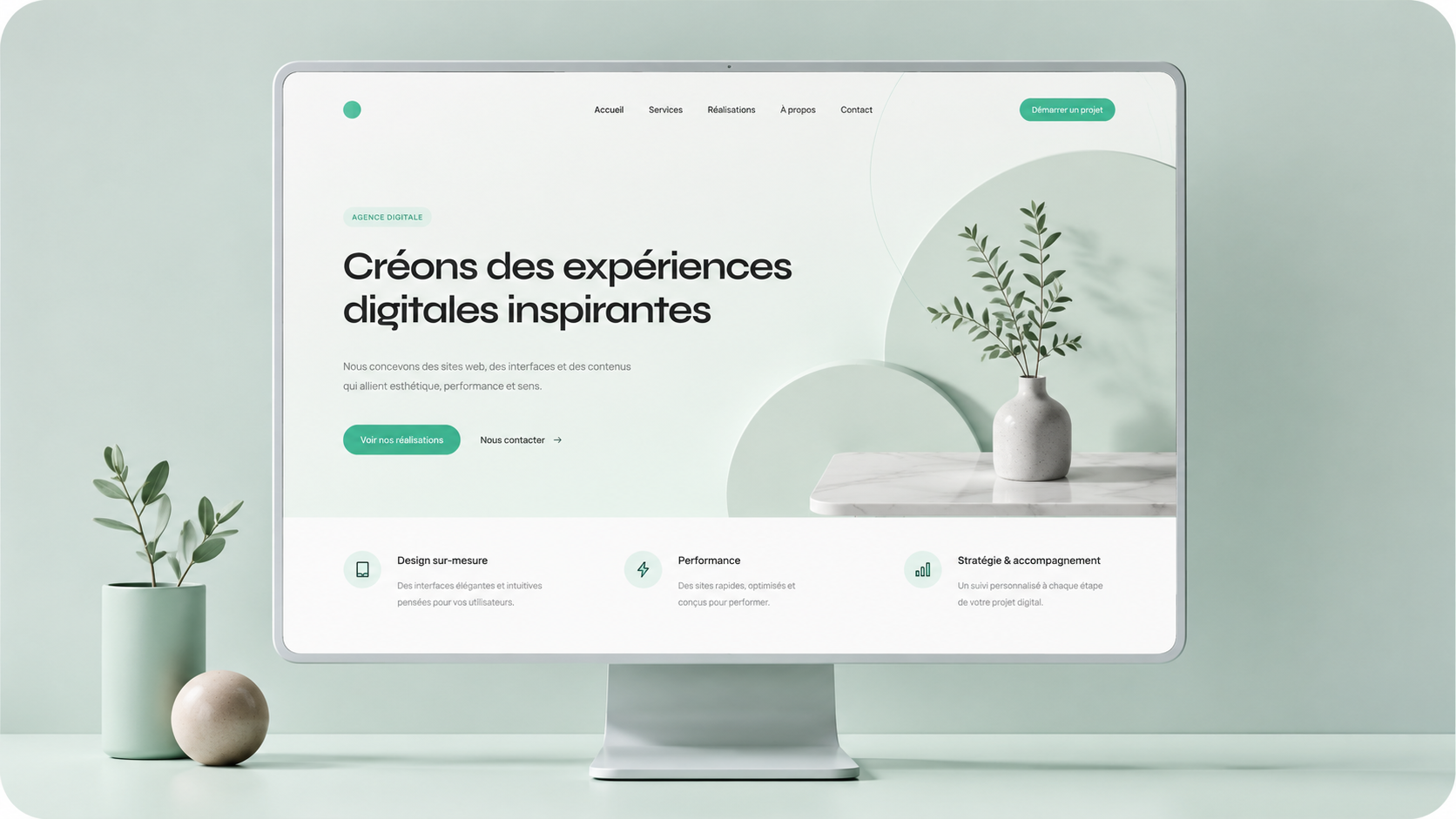 Aperçu desktop d'un site web moderne