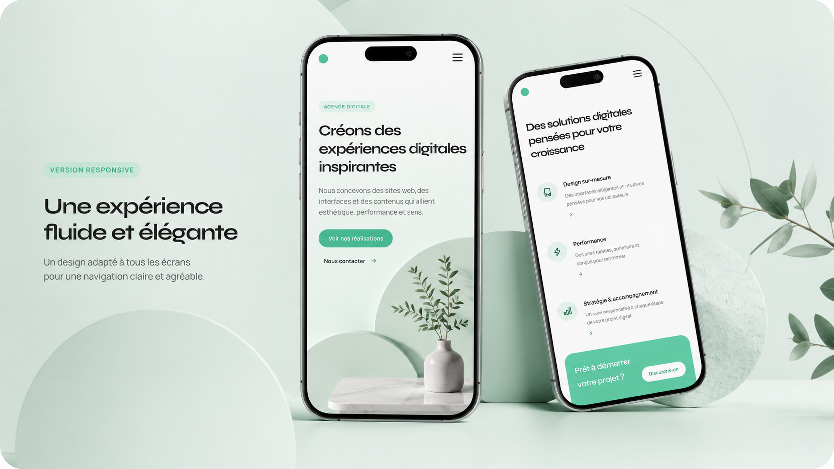 Aperçu mobile responsive d'un site web